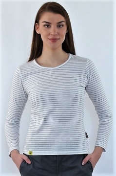 ESD T-shirt long sleeves type ESD111, white
