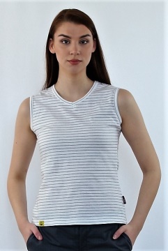 ESD triko bez rukávů (tílko), bez kapsy, typ ESD121, bílé