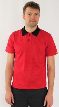 ESD polo short sleeves type ESD140, red