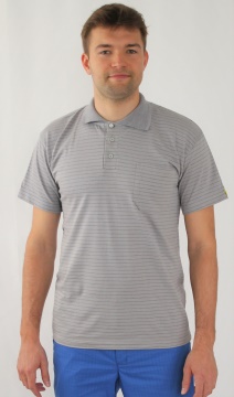 ESD polo short sleeves type ESD140, grey