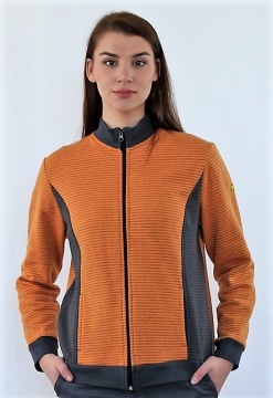 ESD sweatshirt, pocket & zip fastening type ESD203, orange