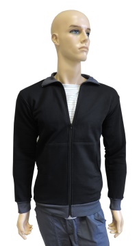 ESD sweatshirt, pocket & zip fastening type ESD203, black