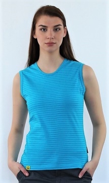 ESD T-shirt sleeveless type ESD121, turquoise