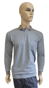 ESD polo long sleeves type ESD130, grey