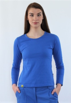 ESD T-shirt long sleeves type ESD111, royal blue