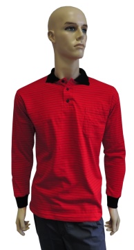ESD polo long sleeves type ESD130, red
