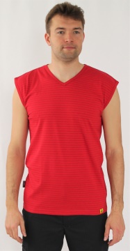 ESD T-shirt sleeveless type ESD121, red