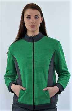 ESD sweatshirt, pocket & zip fastening type ESD203, green